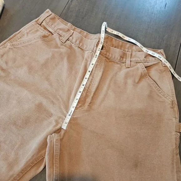 Carhartt Pants Mens 40x32 B11 BRN Brown Carpenter Duck Canvas Workwear Made USA - Picture 5 of 7